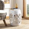 Safavieh Imperial Vine Ceramic Decorative Garden Stool, Light Blue(Antique White)
