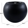 Safavieh Outdoor Collection Gerand Black Concrete Planter (Fully Assembled)(Black)