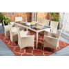 Safavieh Outdoor Collection Hailee Black Wicker and White Cushion 9-Piece Dining Set(Beige / White)