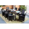 Safavieh Outdoor Collection Hailee Black Wicker and White Cushion 9-Piece Dining Set(Black / White)
