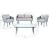 Safavieh Outdoor Collection Kerson Rope Cushion 4-Piece Patio Backyard Living Set PAT7519A, Grey/Beige(Grey / Grey)