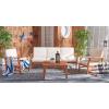Safavieh Outdoor Collection Parcer Natural and Navy 4-Piece Patio Set(Natural / Beige)