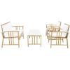 Safavieh Outdoor Collection Reslor Wicker Cushion 4-Piece Living Set PAT7713D, Natural/White(Natural / White)