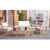 Safavieh Outdoor Collection Reslor Wicker Cushion 4-Piece Living Set PAT7713D, Natural/White(Natural / White)