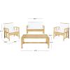 Safavieh Outdoor Collection Reslor Wicker Cushion 4-Piece Living Set PAT7713D, Natural/White(Natural / White)