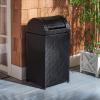 Safavieh Outdoor Collection Serapis Grey Wicker Trash Bin(Black)