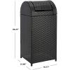 Safavieh Outdoor Collection Serapis Grey Wicker Trash Bin(Black)