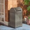 Safavieh Outdoor Collection Serapis Grey Wicker Trash Bin(Gray)