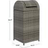 Safavieh Outdoor Collection Serapis Grey Wicker Trash Bin(Gray)