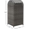 Safavieh Outdoor Collection Serapis Grey Wicker Trash Bin(Grey Brown)