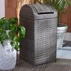 Safavieh Outdoor Collection Serapis Grey Wicker Trash Bin(Grey Brown)