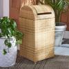 Safavieh Outdoor Collection Serapis Grey Wicker Trash Bin(Natural)