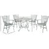 Safavieh Outdoor Collection Thessaly Antique White 5 Piece Patio Set(Antique Dark Green)