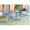 Safavieh Outdoor Collection Thessaly Antique White 5 Piece Patio Set(Mossy Blue)