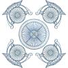 Safavieh Outdoor Collection Thessaly Antique White 5 Piece Patio Set(Mossy Blue)