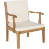 Safavieh Outdoor Living Collection Bradbury 4-Piece Outdoor Living Set, Natural/Beige, Chair: 25.6″ x 24.8″ x 31.9″ Bench: 48.4″ x 24.8″(Natural / Beige)