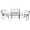 Safavieh PAT5000C Collection Leah Victorian Antique Blue 4-Piece Patio Outdoor Set(Antique Dark Green)