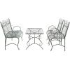 Safavieh PAT5000C Collection Leah Victorian Antique Blue 4-Piece Patio Outdoor Set(Antique Dark Green)