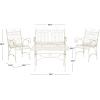 Safavieh PAT5000C Collection Leah Victorian Antique Blue 4-Piece Patio Outdoor Set(Antique White)