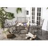 Safavieh PAT5000C Collection Leah Victorian Antique Blue 4-Piece Patio Outdoor Set(Rustic Brown)
