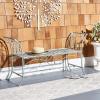 Safavieh PAT5016A Collection Arona Antique White Wrought Iron 51″ Outdoor Garden Bench(Antique Dark Green)