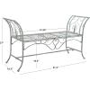 Safavieh PAT5016A Collection Arona Antique White Wrought Iron 51″ Outdoor Garden Bench(Antique Dark Green)