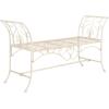 Safavieh PAT5016A Collection Arona Antique White Wrought Iron 51″ Outdoor Garden Bench(Distressed White)