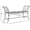 Safavieh PAT5016A Collection Arona Antique White Wrought Iron 51″ Outdoor Garden Bench(Rustic Brown)