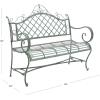 Safavieh PAT5017A Collection Adina Antique White Wrought Iron 51.25″ Outdoor Garden Bench(Antique Dark Green)