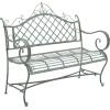 Safavieh PAT5017A Collection Adina Antique White Wrought Iron 51.25″ Outdoor Garden Bench(Antique Dark Green)