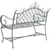 Safavieh PAT5017A Collection Adina Antique White Wrought Iron 51.25″ Outdoor Garden Bench(Antique Dark Green)