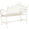 Safavieh PAT5017A Collection Adina Antique White Wrought Iron 51.25″ Outdoor Garden Bench(Antique White)
