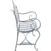 Safavieh PAT5017A Collection Adina Antique White Wrought Iron 51.25″ Outdoor Garden Bench(Mossy Blue)