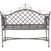 Safavieh PAT5017A Collection Adina Antique White Wrought Iron 51.25″ Outdoor Garden Bench(Rustic Brown)