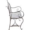 Safavieh PAT5017A Collection Adina Antique White Wrought Iron 51.25″ Outdoor Garden Bench(Rustic Brown)