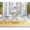 Safavieh PAT5028A Outdoor Collection Semly Pearl White 3-Piece Bistro Set(Mossy Blue)