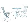 Safavieh PAT5028A Outdoor Collection Semly Pearl White 3-Piece Bistro Set(Mossy Blue)
