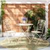 Safavieh PAT5028A Outdoor Collection Semly Pearl White 3-Piece Bistro Set(Pearl White)