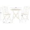 Safavieh PAT5028A Outdoor Collection Semly Pearl White 3-Piece Bistro Set(Pearl White)
