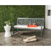 Safavieh PAT6738A Outdoor Collection Bradbury 3 Seat Bench(Ash Grey / Beige)