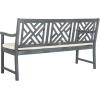 Safavieh PAT6738A Outdoor Collection Bradbury 3 Seat Bench(Ash Grey / Beige)
