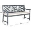 Safavieh PAT6738A Outdoor Collection Bradbury 3 Seat Bench(Ash Grey / Beige)