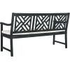 Safavieh PAT6738A Outdoor Collection Bradbury 3 Seat Bench(Dark Slate Gray / Beige)