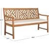 Safavieh PAT6738A Outdoor Collection Bradbury 3 Seat Bench(Natural / Beige)