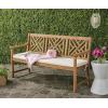 Safavieh PAT6738A Outdoor Collection Bradbury 3 Seat Bench(Natural / Beige)