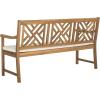 Safavieh PAT6738A Outdoor Collection Bradbury 3 Seat Bench(Natural / Beige)