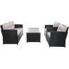 Safavieh PAT7516B Collection Vellor Grey 4-Piece Outdoor Living Patio Set, Grey/Grey(Black/Light Grey)