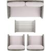 Safavieh PAT7516B Collection Vellor Grey 4-Piece Outdoor Living Patio Set, Grey/Grey(Grey/Grey)