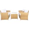 Safavieh PAT7516B Collection Vellor Grey 4-Piece Outdoor Living Patio Set, Grey/Grey(Natural/White)