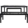 SAFAVIEH Outdoor Collection Aquina Natural Acacia Wood/Light Brown 3-Piece Dining Set(Black/Black)